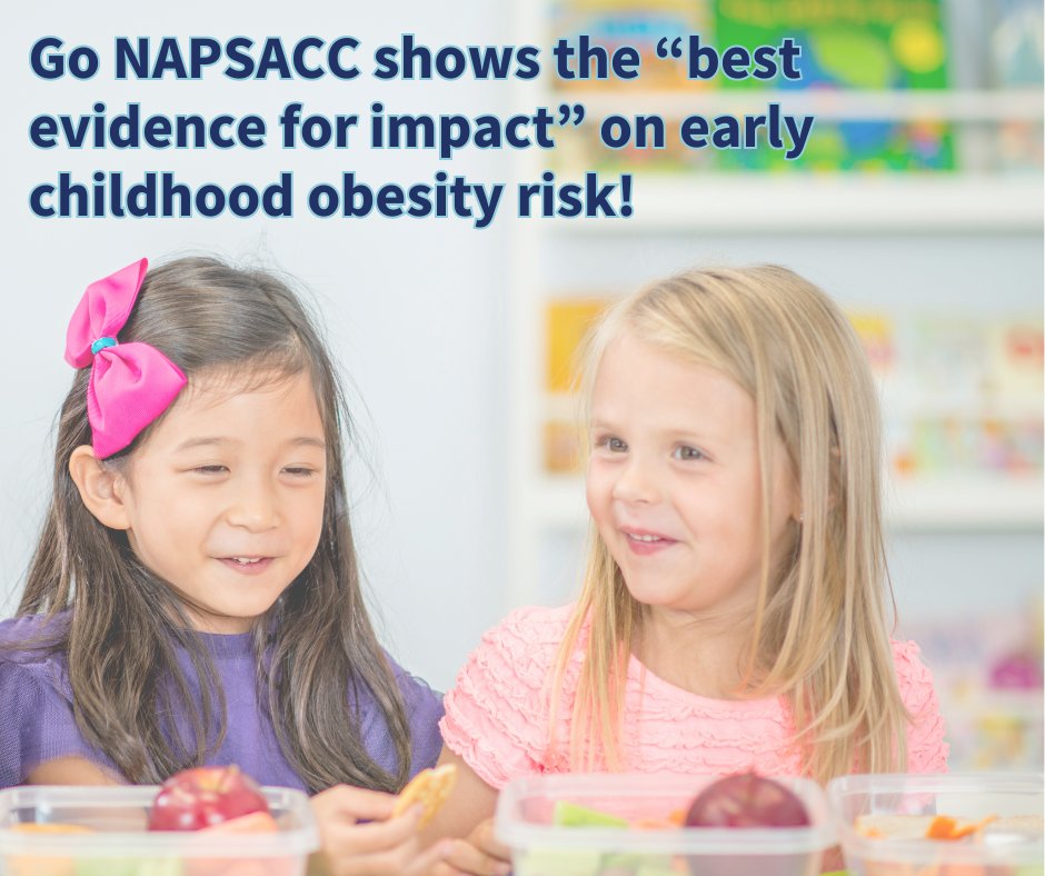 The Harvard <a href="/CHOICESproject/">CHOICES Project</a> and <a href="/HEResearch/">Healthy Eating Research</a> named Go NAPSACC as having the best evidence for impact on early childhood obesity risk! ECE programs can work through our 5-step improvement process in any of our 7 modules to build healthy habits and futures for children!