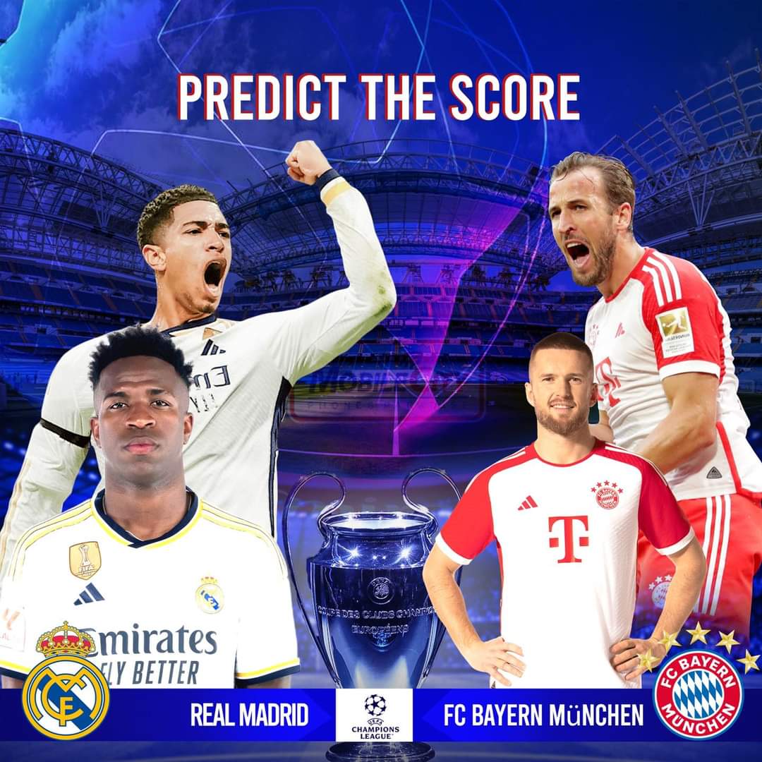 PREDICT AND WIN🚨‼️ 
I’ll be giving 5k to 3 lucky winners who predict the correct score of 
REAL MADRID vs MUNICH 
> Comment the score line
> must RT
> MUST be following