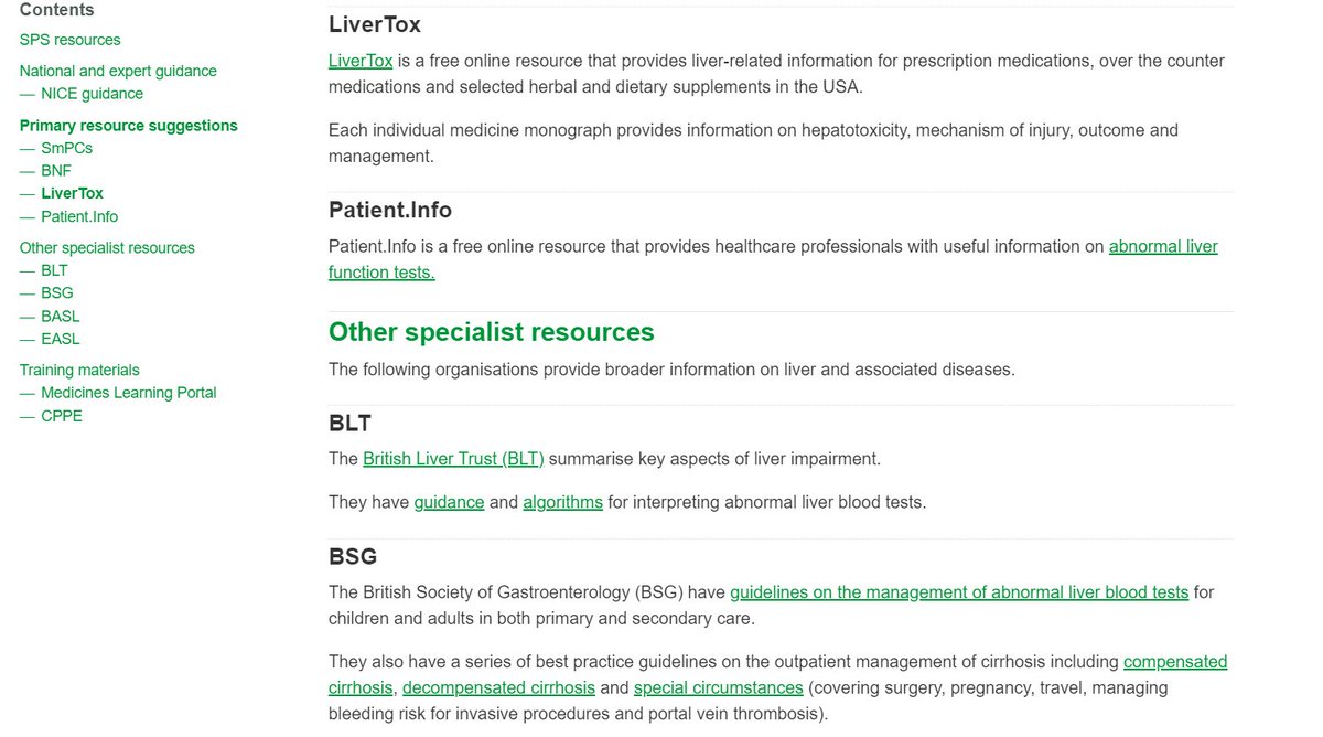 Recopilación @NHS_SPS de recursos de información útiles para profesionales sanitarios para el manejo de medicamentos en insuficiencia hepática: ℹ️💊LiverTox ℹ️💊PatientInfo ℹ️💊British Liver Trust ℹ️💊Guías NICE, etc sps.nhs.uk/articles/infor…