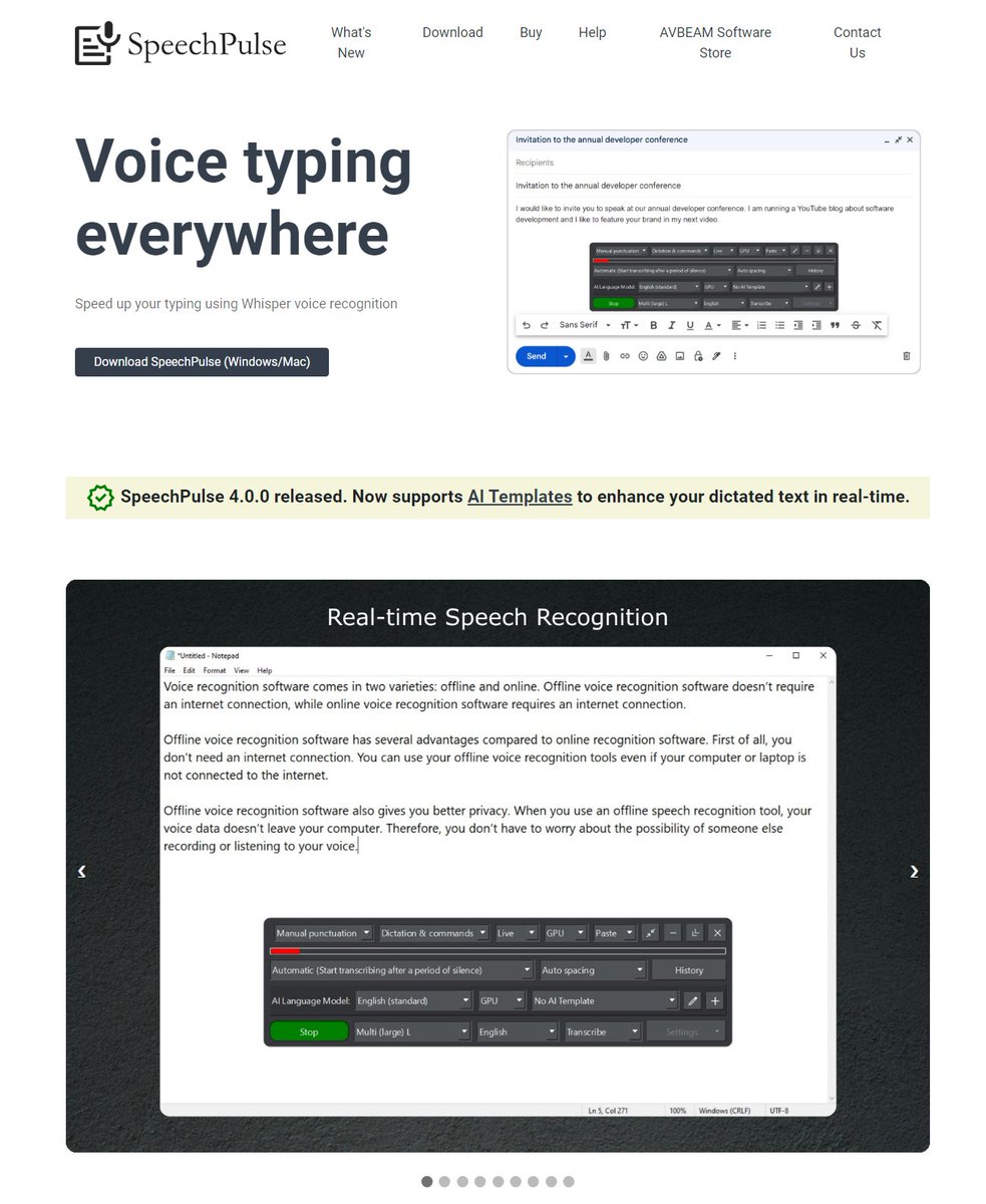 AI Tool of the Day: SpeechPulse Introducing SpeechPulse, the revolutionary voice typing software that allows you to speed up your typing using Whisper voice recognition. ai-search.io/tool/speechpul… #ai #aitools #chatGPT #GPT4 #Speech #speechlessms #Productivity