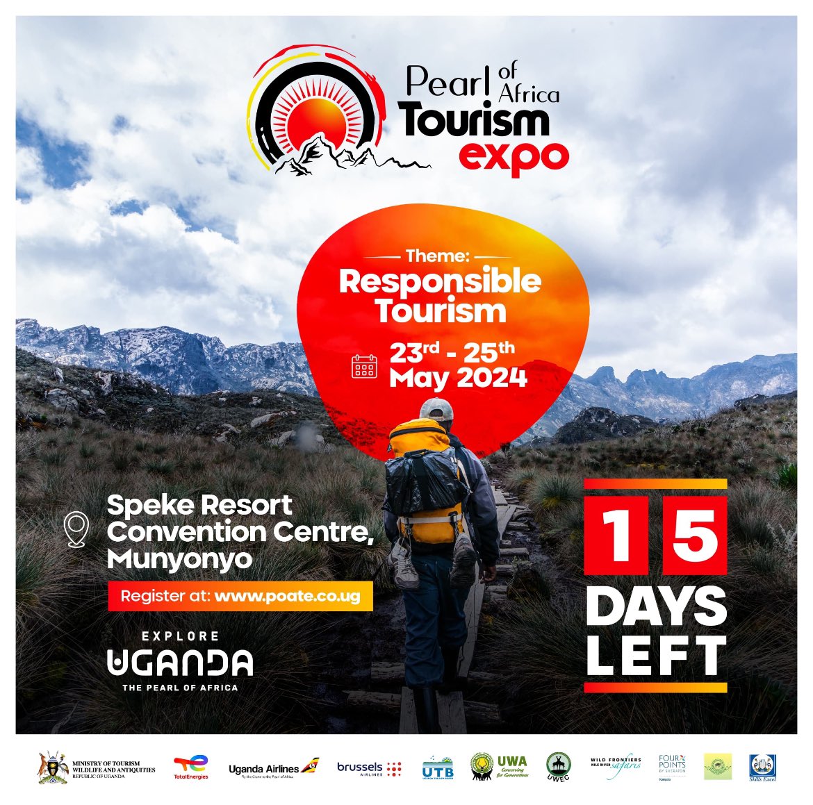 Just 15 days to Uganda’s biggest Tourism Expo #POATE2024 Are you ready for opportunities to sell and network?