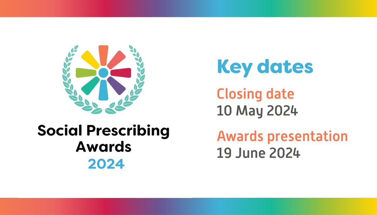 Do you know a social prescribing team, link worker, project that deserves to be recognised? ✨ Nominations for @NASPTweets 2024 Social Prescribing Awards are open! Nominate innovative projects and fantastic teams working in social prescribing by 10th May: bit.ly/3yiiDsG