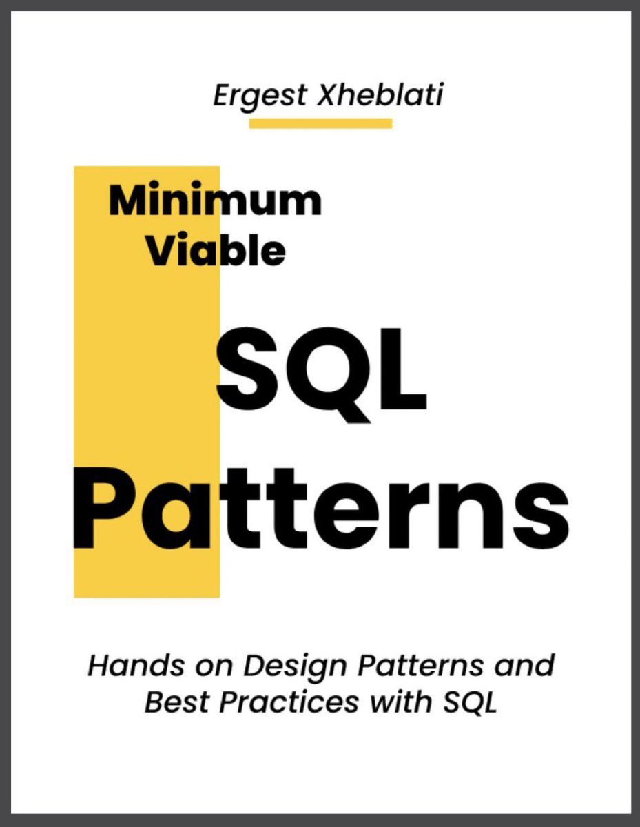 I’m finally updating my book Minimum Viable SQL Patterns! Here are some of the planned updates: - Errata - Update the code to rely on a local DuckDB setup and provide the data as CSVs - A brand new chapter on how to apply the patterns to dbt What else do you want to learn?