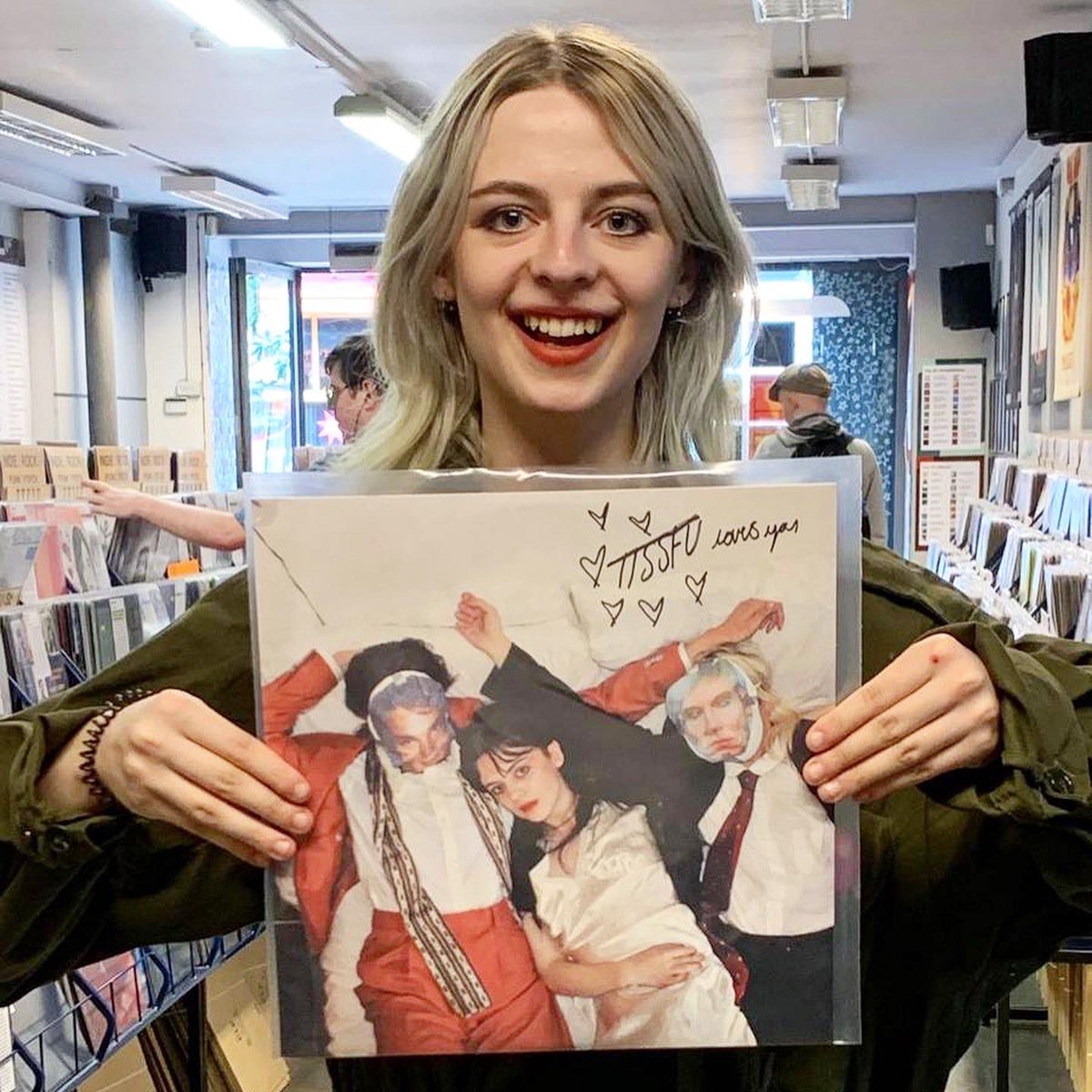 Great to have Tasmin Stephens AKA TTSSFU @ttssfu in the shop yesterday dropping off some signed copies of her EP, ‘Me, Jed and Andy’ out now via Fear Of Missing Out Records @fomorecords piccadillyrecords.com/152650/TTSSFU-…