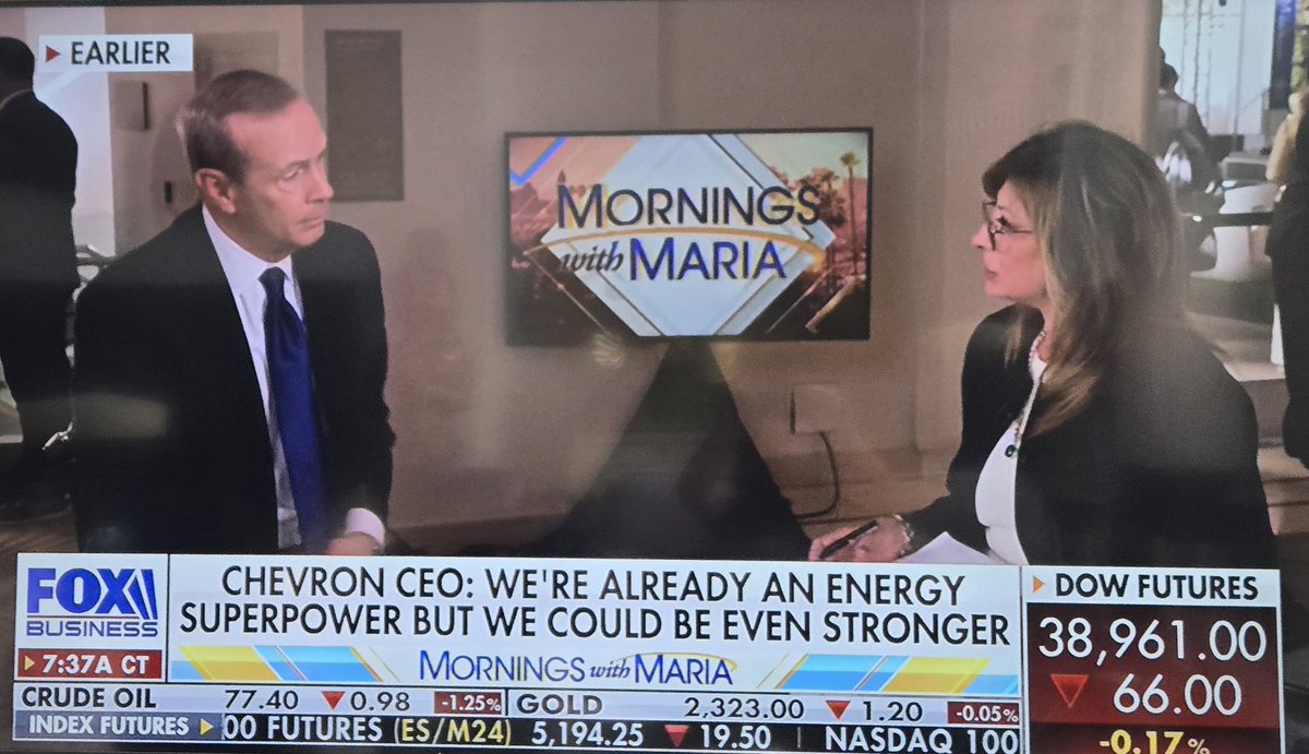 CHEVRON CEO MIKE WIRTH EXPRESSED THAT OUR ENERGY POLICIES CONSTRAIN INVESTMENT IN OUR ENERGY ECONOMY CAN UNDERMINE OUR COMPETITIVENESS AND SECURITY.