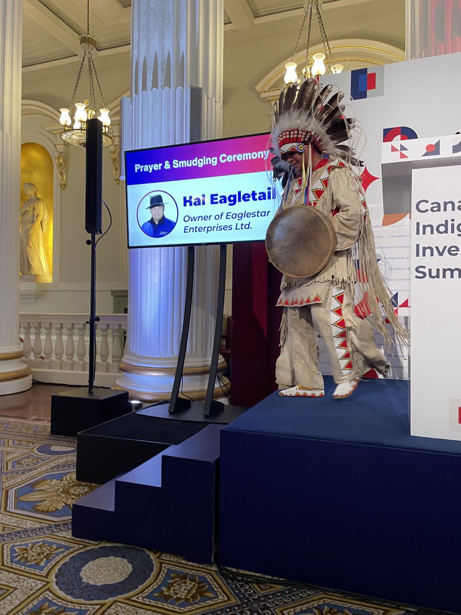 Mansion House, in London’s financial district, has never seen anything quite like it - Indigenous leaders (like Elder Hal Eagletail) from Canada mtg w/ the British investment community abt how to do business together on major energy, natural resources & infrastructure projects.