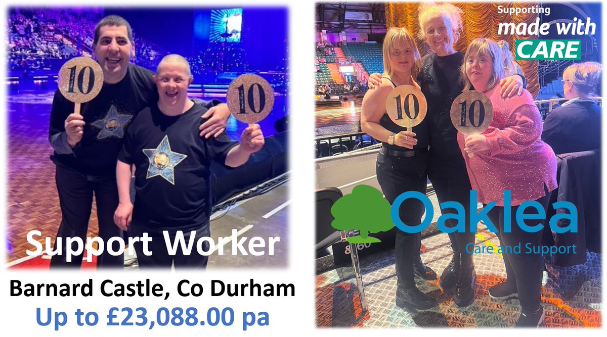 We give this opportunity 10 out of 10!🎯Want to work supp some lovely people in Co Durham? Join us in Barnard Castle -Support Wker Up to £23,088.00 pa, based on 37 hours pw inc. £500 Onboarding payment. 📲Apply
oakleatrust.co.uk/jobs/support-w…
☎️01539 735025 #barnardcastle #countydurham