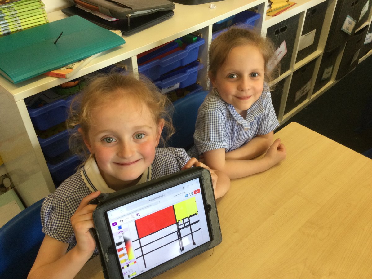 Year 2 have been using technology to create art work inspired by Piet Mondrian. #OLOLComputing #OLOLArt #OLOL