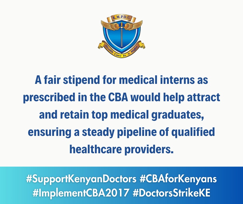 With the medical intern, we stand!!! #NoCBANoInternship
#GovernmentSupportsCBA
#ImplementCBA2017 
#DoctorsStrikeKE