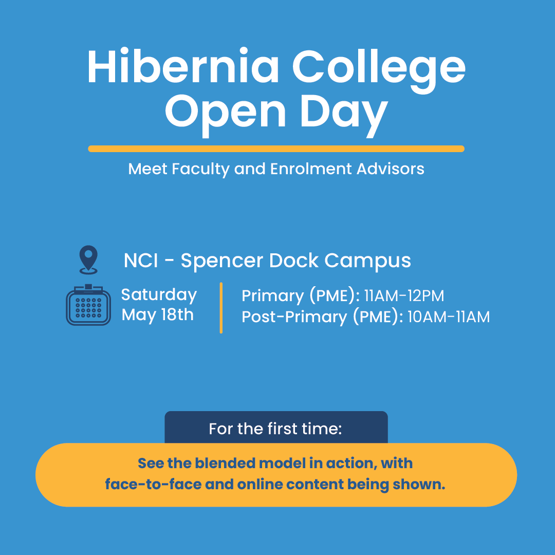 Join our #OpenDay to experience our online content and elements of a face-to-face day. Meet our Faculty and Enrolment Advisors, and get personalised advice on your application journey. Register now here: bit.ly/483rNXy. #HCOpenDay #HiberniaCollege #HCBecomingATeacher