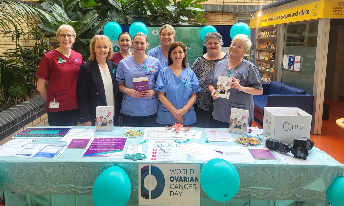#WorldOvarianCancerDay #Tallaghtuniversityhospital Today we hosted an information stand to raise awareness of Ovarian cancer. Ovarian cancer is one of the main causes of female related cancer deaths in ireland. Earlier detection leads to better outcomes. Know the BEAT symptoms