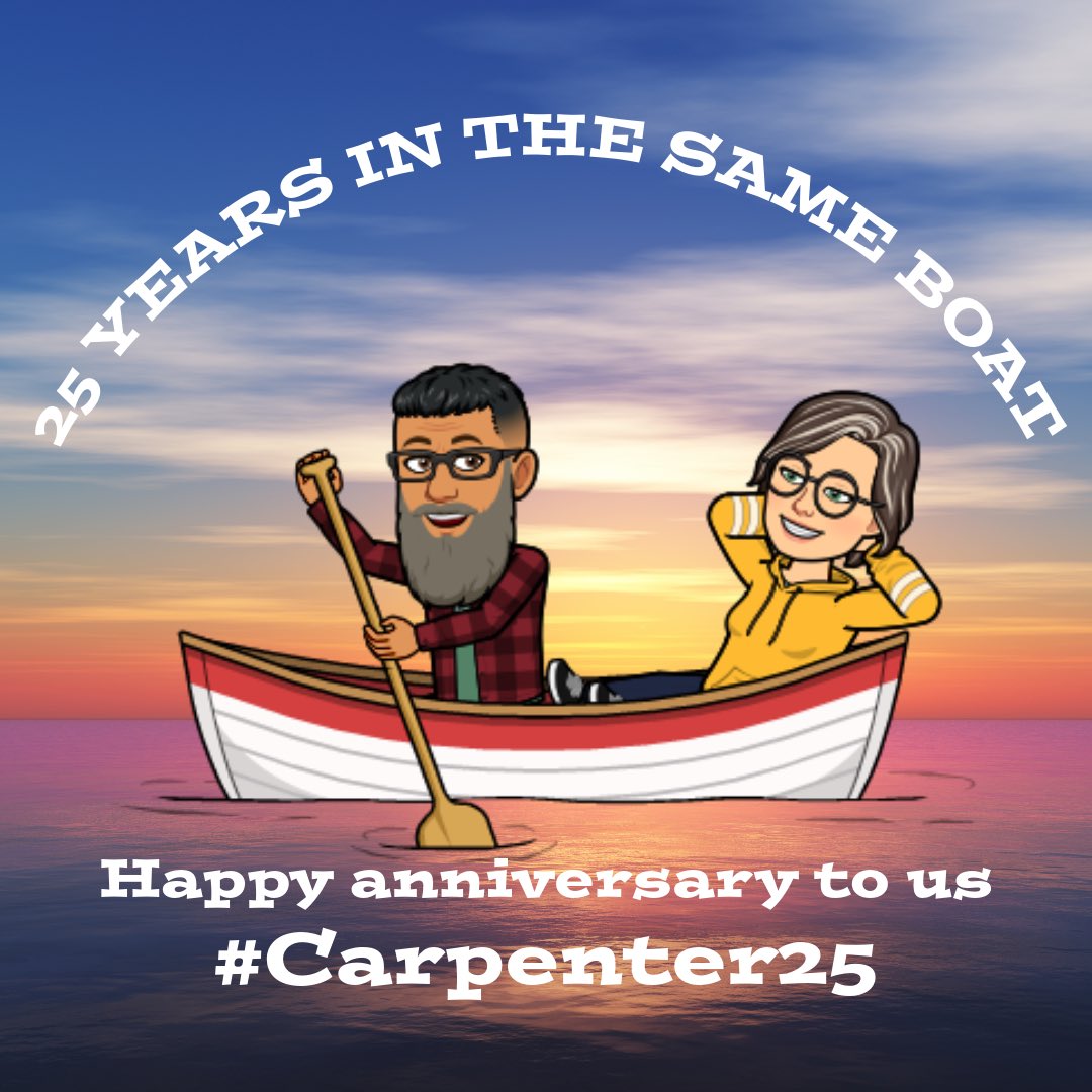 No walk this morning for @FreshAirAtFive. Taking the day off as it’s our 25th Wedding Anniversary as I’m married to my best friend. Working today cuz that’s what adults do, then dinner this evening with my wife. #Carpenter25 #GettingOldTogether