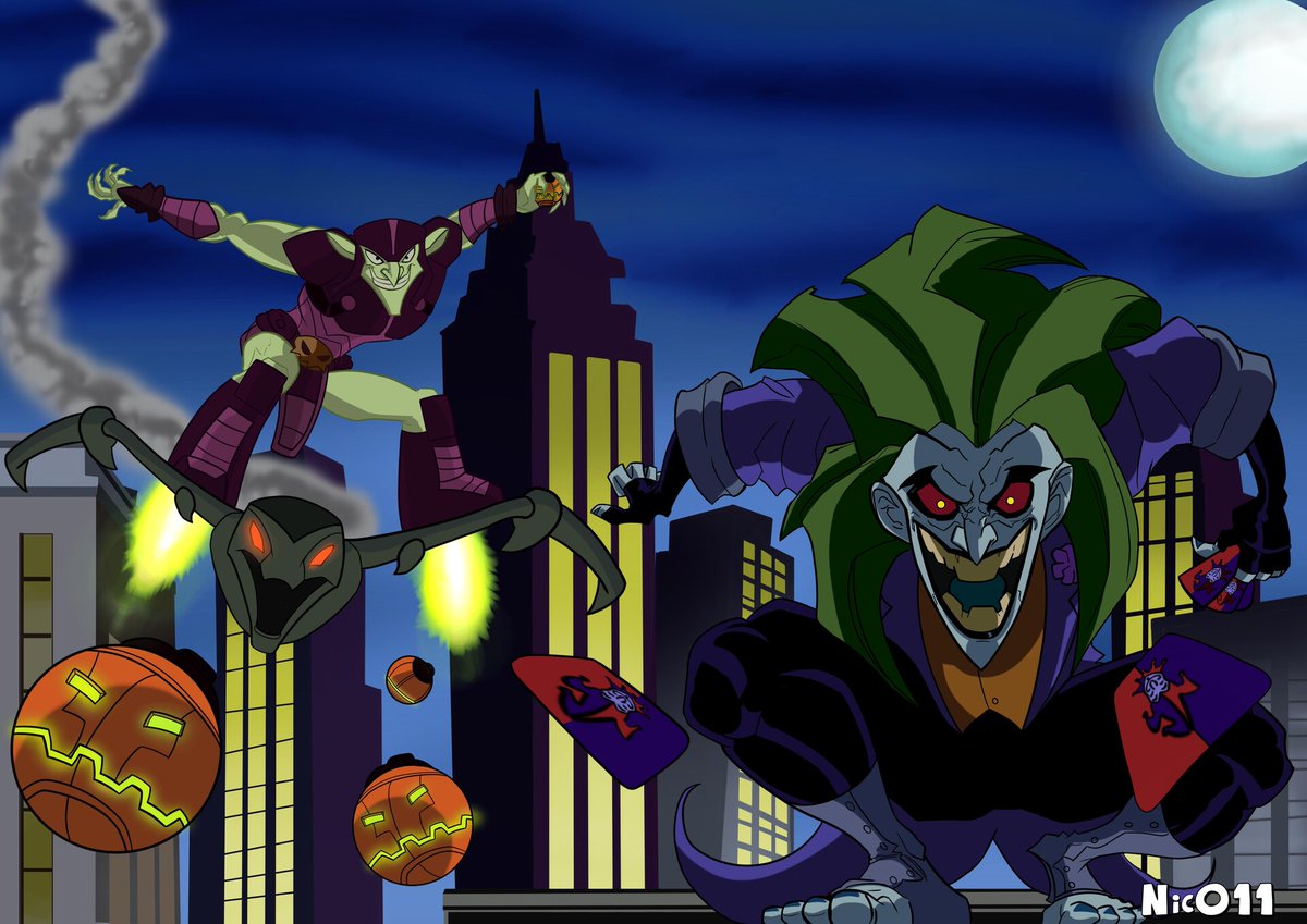 The Joker from The Batman & Green Goblin from Spectacular Spider-Man Artwork by @nicx011 #Batman #SpiderMan