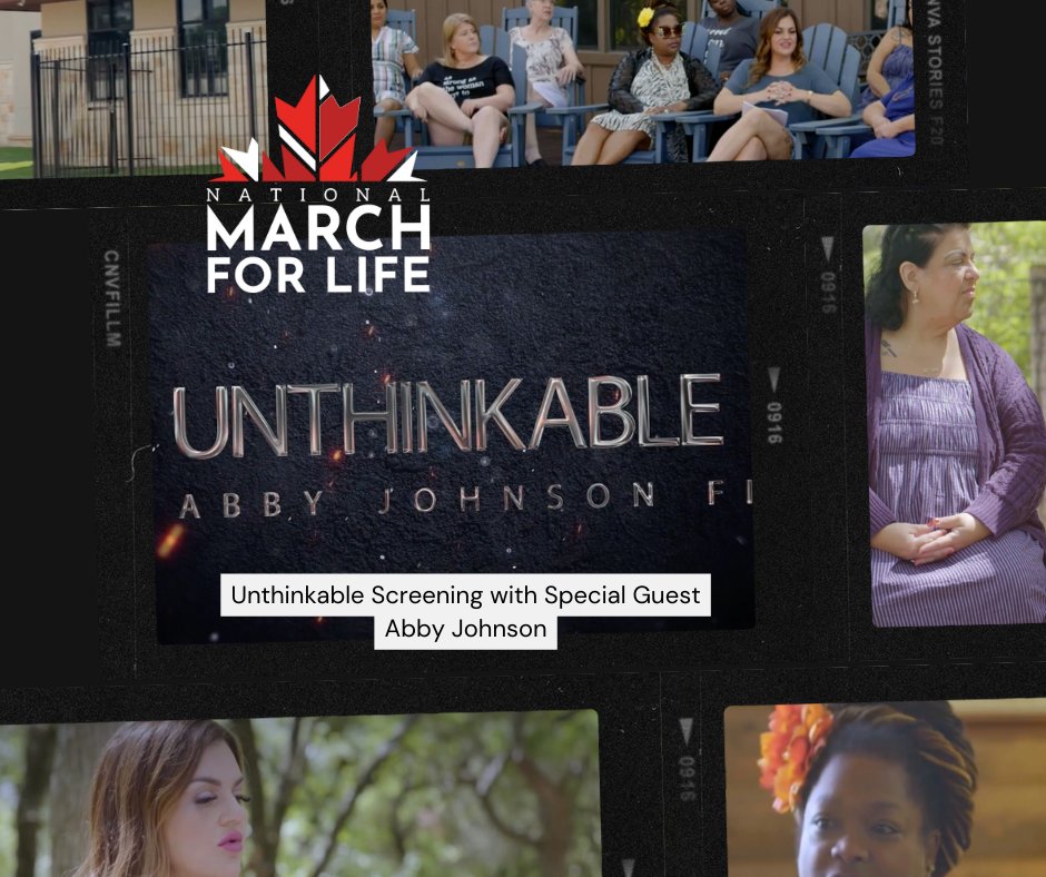 We are excited to be featuring the first Canadian premier of Abby Johnson's film, Unthinkable. Following the screening, Abby & director Drew Martin will take the stage for a panel discussion moderated by @dunnmedia & some Q&A from the audience. #MarchForLife #IWillNeverForgetYou