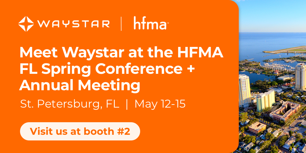 Attending the @HFMAorg FL Spring Conference + Annual Meeting in St. Petersburg, FL next week? Stop by Waystar booth 2 where our #RevenueCycle experts will be sharing how your organization can automate manual tasks and collect more revenue. Chat with us: ow.ly/1HiQ50Rzoka