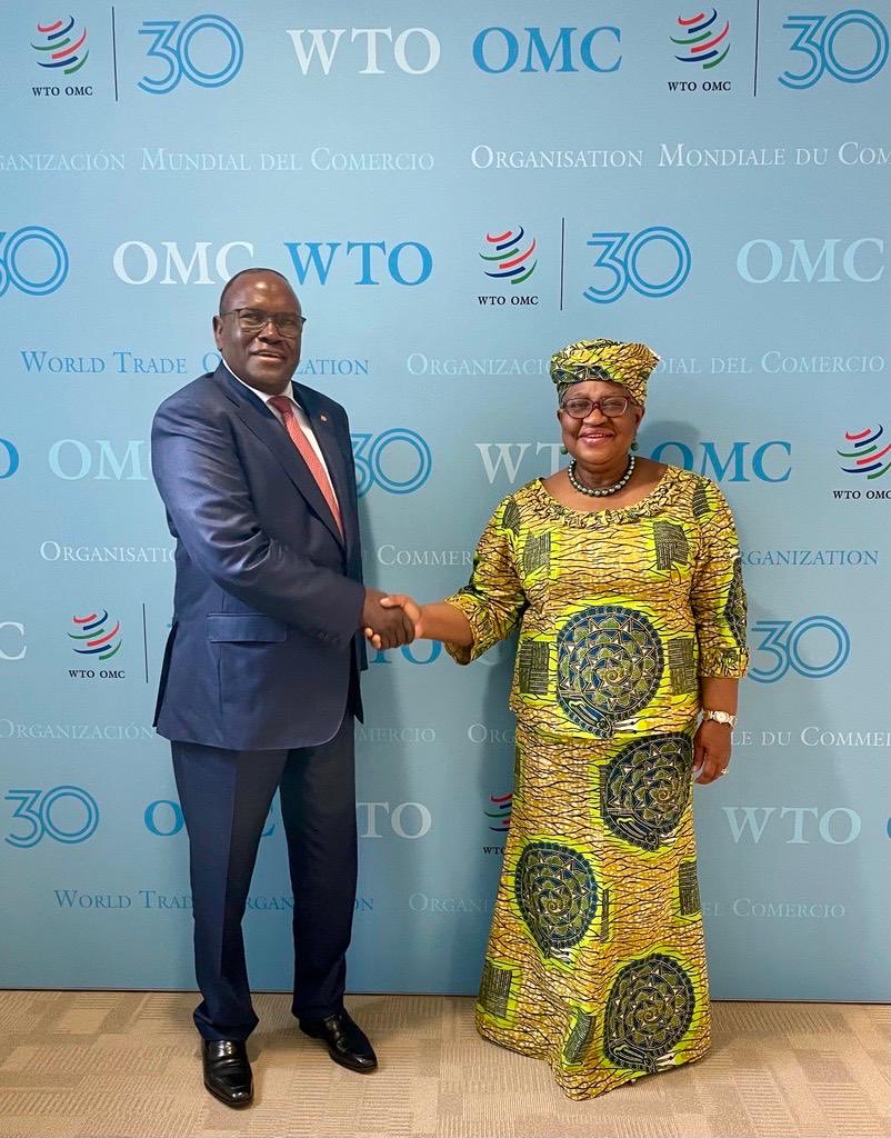 Saying goodbye to a great Ambassador, H.E Amb Cleopa Mailu of Kenya - Amb to the UN and @WTO. Thank you for your hard work and strong contributions to the WTO, including chairing the ACP Group @PressACP, supporting the Kenyan Ministers of trade in their facilitation of…