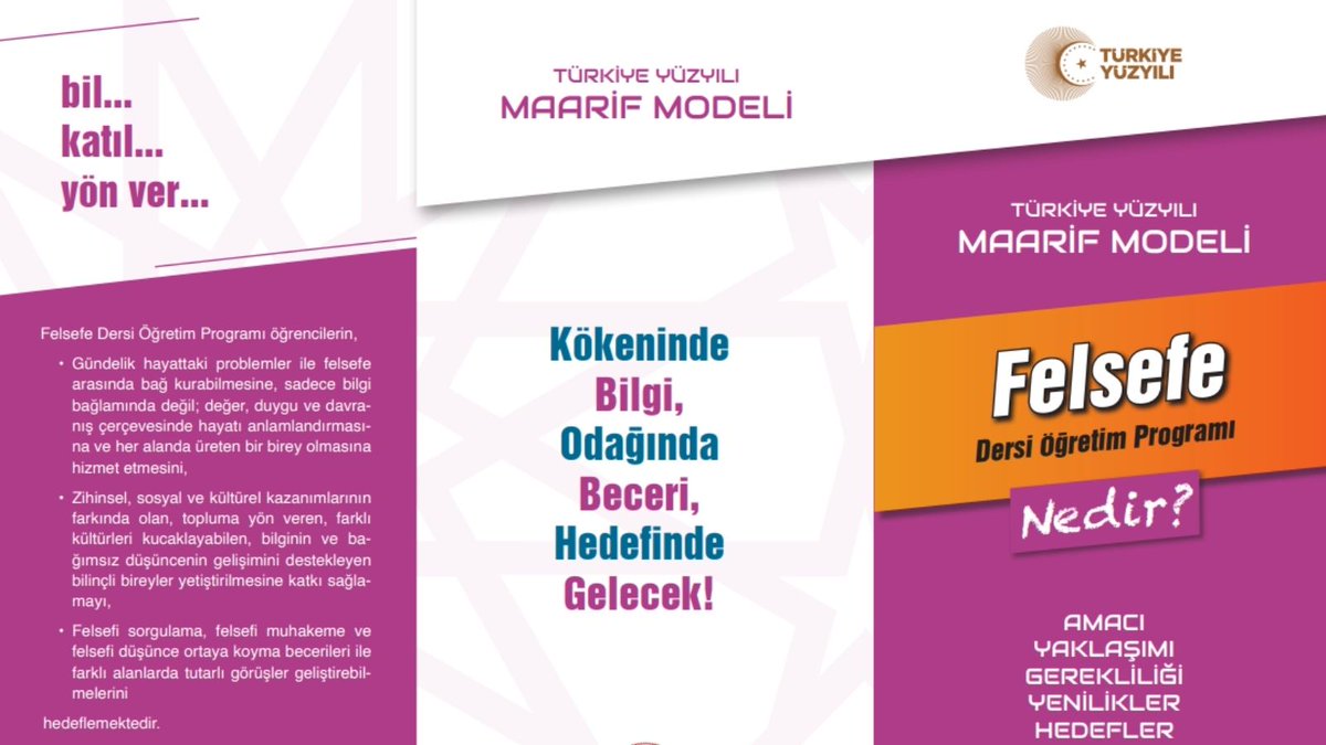 Türkiye Yüzyılı Maarif Modeli 'Felsefe' dersi öğretim programı taslağı yayınlandı. @tcmeb @meb_ogm Bağlantı linki 👉meb.ai/UXSSAoZ