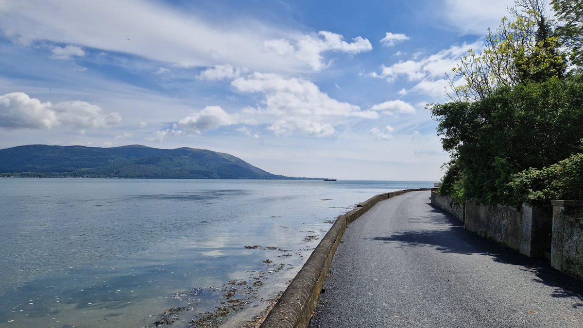 Omeath front shore looking well with its newly paved road in some lovely sunshine today.