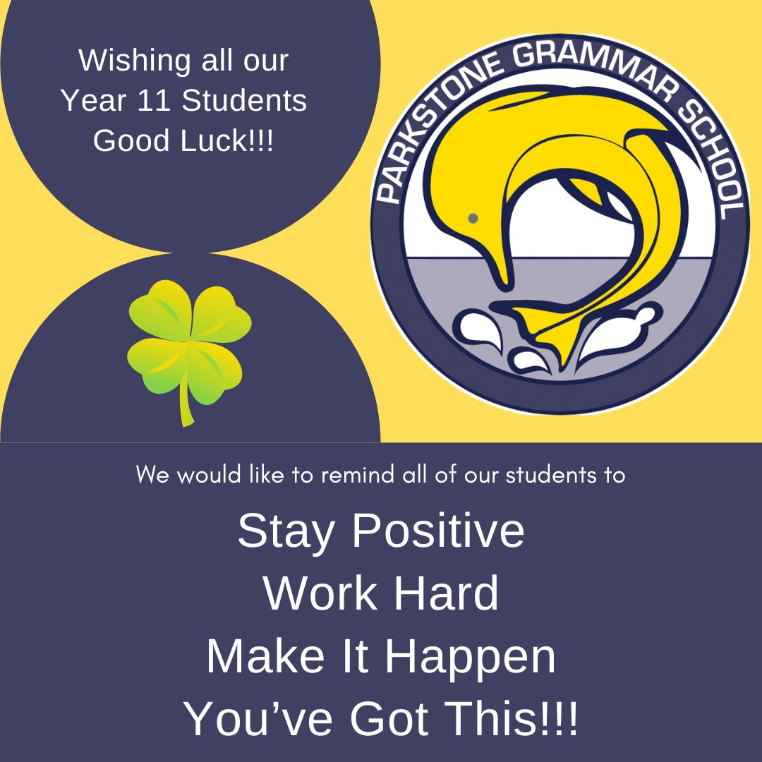 🎓Today marks the last full day of teaching for our Year 11 students before their GCSE exams. Congratulations to the Class of 2024 - you've worked hard and deserve this time to focus on your exams. Wishing you all the best of luck!
🍀#parkstonegrammarschool