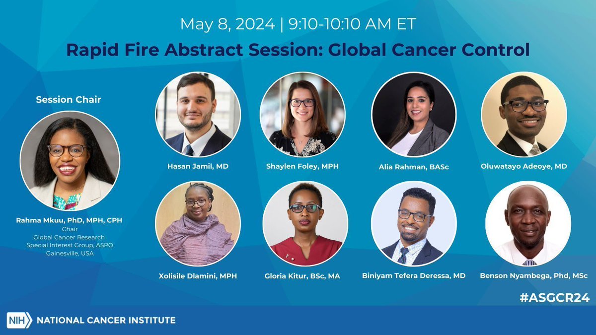 This morning's 'Rapid Fire Abstract Session' is all about Global #CancerControl! Be sure to check out the accompanying posters on Gather to learn more about their research. Not registered? It's not too late. bit.ly/ASGCR2024
