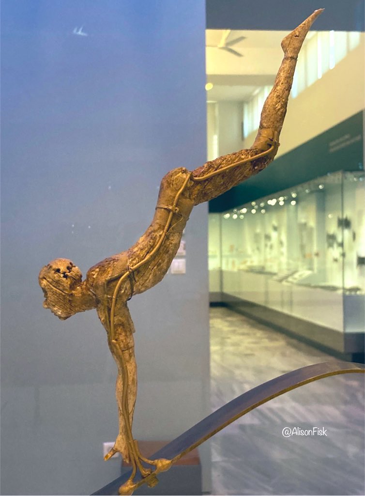 The Bull Leaper. Amazing art from Minoan Crete! Some 3,500 years ago, an ancient artisan beautifully captured the dynamic movement of an acrobat in the air with this carved ivory figurine. L 28.7 cm. From Knossos Palace. Heraklion Archaeological Museum. 📷 my own #Archaeology