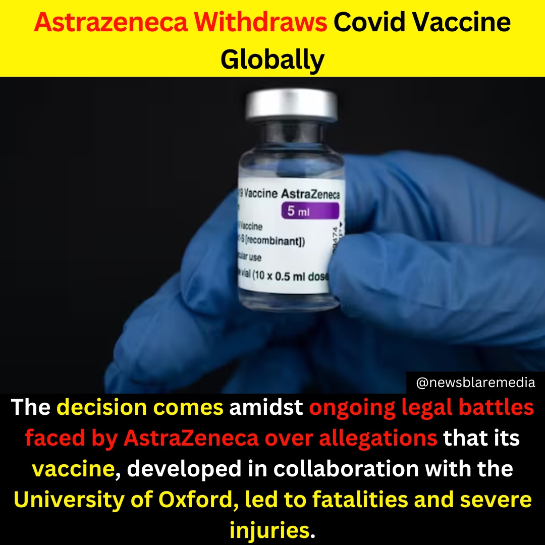 Pharmaceutical giant AstraZeneca has announced the global withdrawal of its Covid-19 vaccine, Vaxzevria, citing a surplus of newer vaccine options as the primary reason. #AstraZeneca #astrazenecanews #vaccinenews #WorldNews #pharmaceuticals #pharmaceuticalindustry