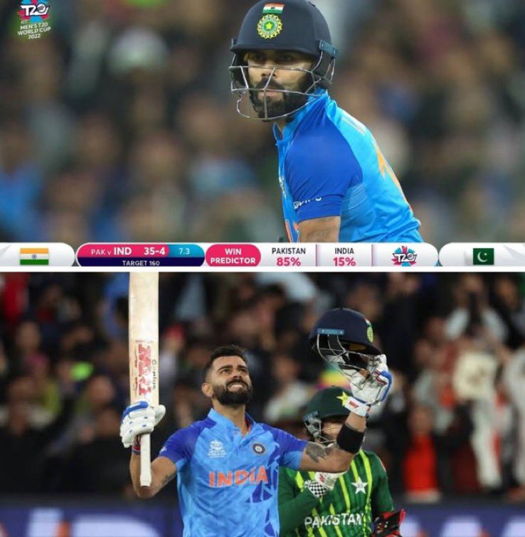 The journey of 15% to 100% made the world realize that Virat Kohli is the goat 🐐..