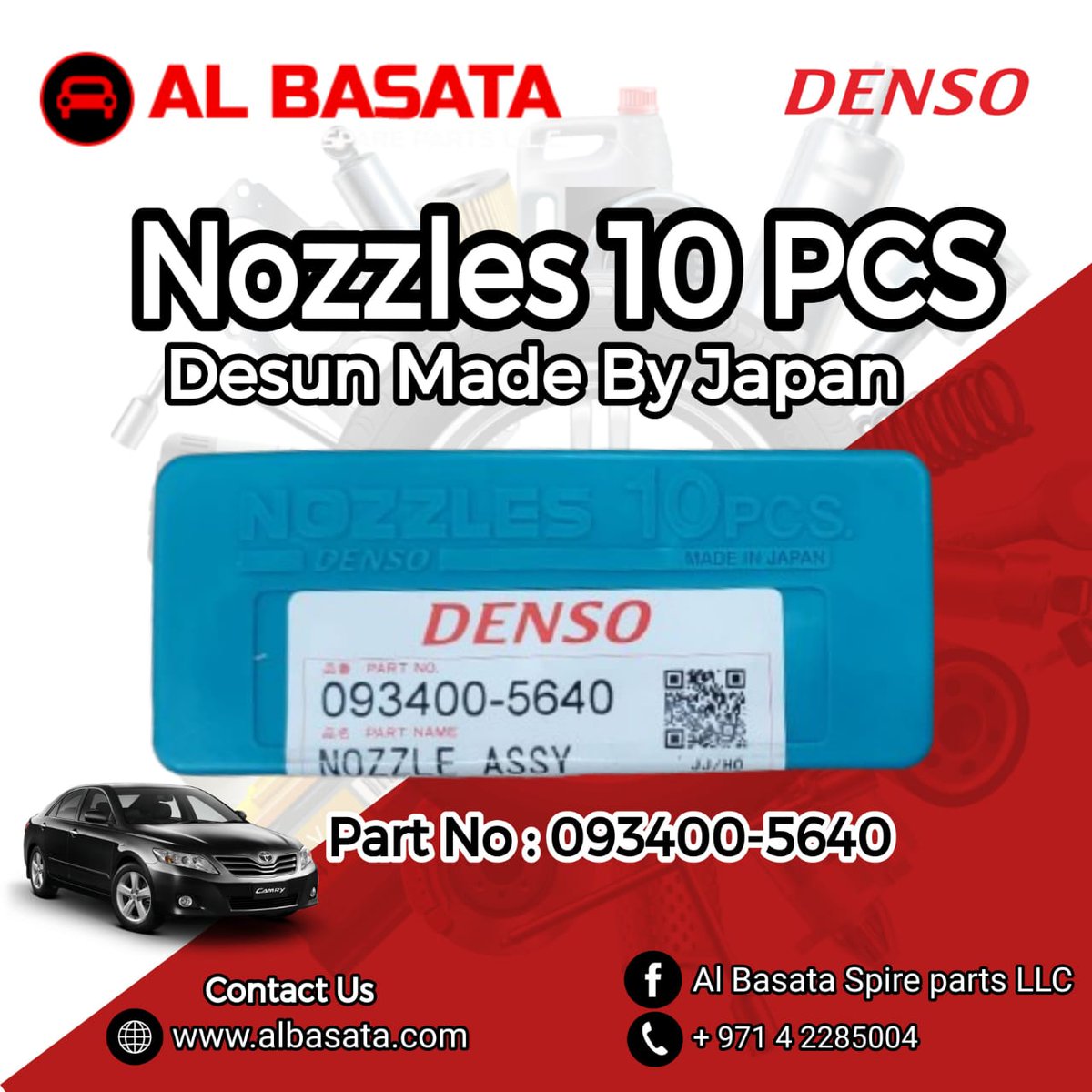 🚗 Upgrade your vehicle's performance with Al basata's premium auto parts! 💪 Introducing our top-of-the-line Denso Nozzles (10 pcs),  🇯🇵 Part number 093400-5640 ensures compatibility and reliability, 🔧 #AutoParts #DensoNozzles #PremiumQuality #Albasata #PerformanceUpgrade 🛠️