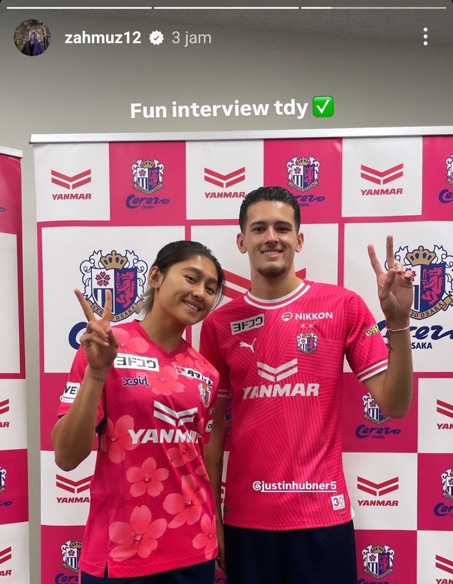 Dua pesepakbola Indonesia di klub Cerezo Osaka 🇮🇩🇯🇵

Zahra Muzdalifah 🤝 Justin Hubner