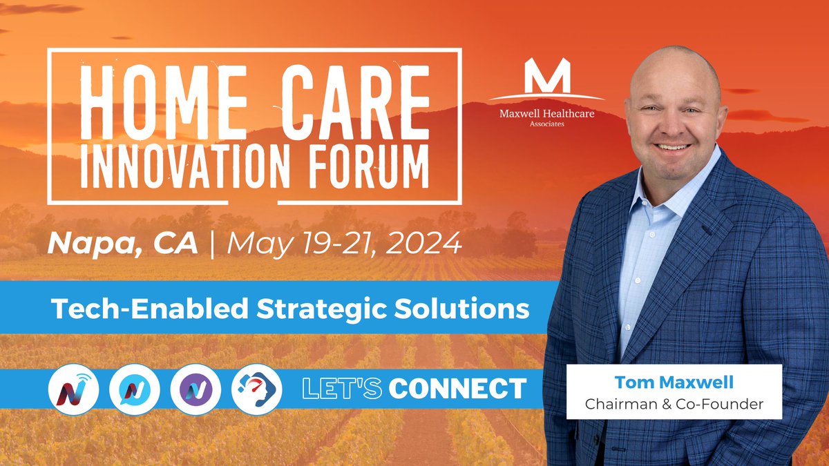 Our Chairman and Co-Founder, Tom Maxwell, will be attending #HCIF24.

Learn More About our Tech-Enabled Solutions -- ow.ly/vFCO50R2sAq

#HCIF #SeeYouThere #TechEnabled #MHAInnovation #HomeCare #HomeHealth #Hospice #PostAcuteCare #MHA #MHADifference #MHARocks #MaxwellHCA