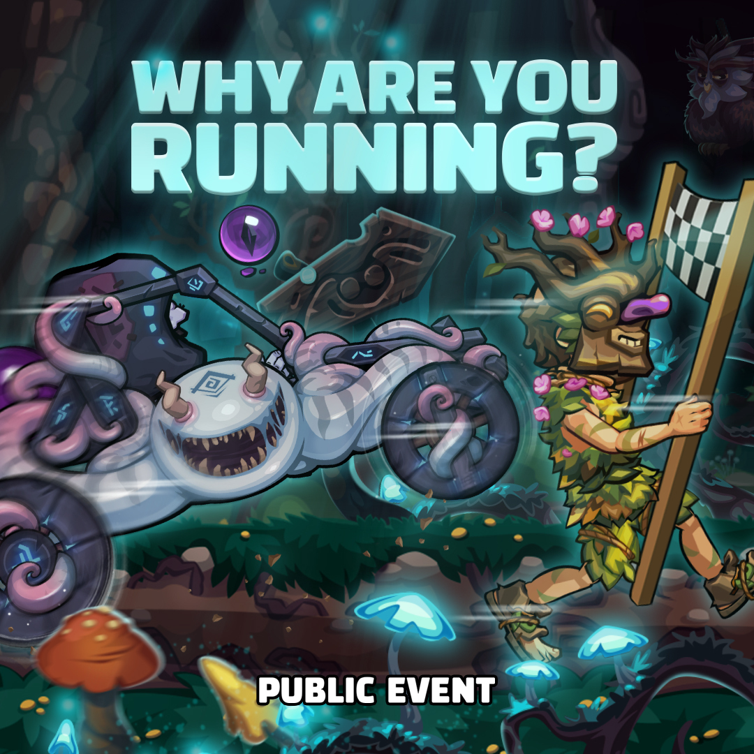 This week's #HillClimbRacing2 public event is 'Why Are You Running?'. For real, though; why are you running?
