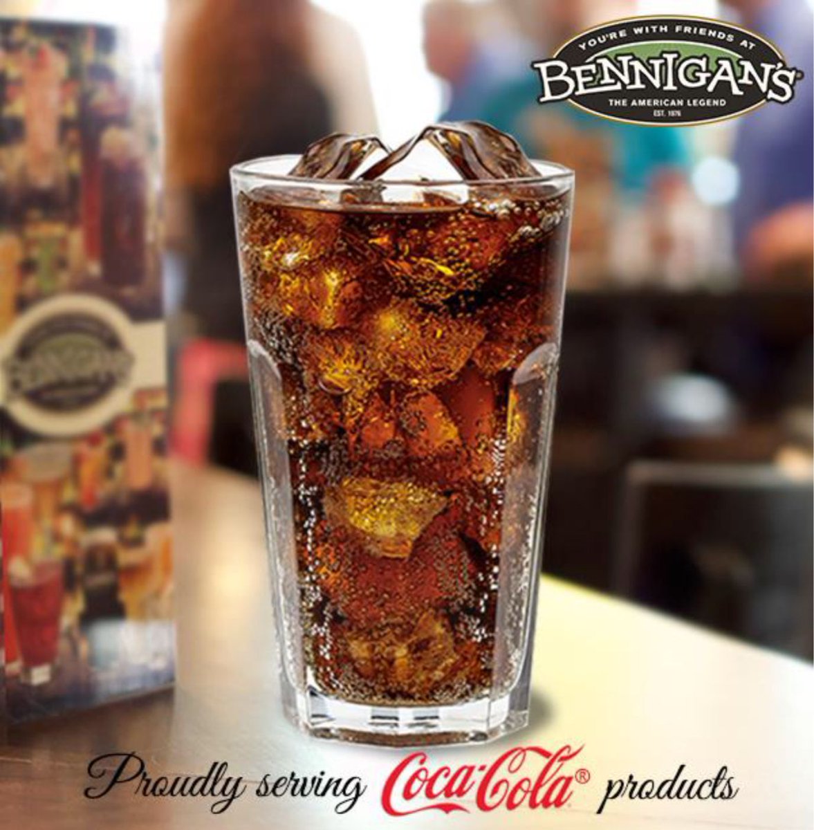 BennigansMandan's tweet photo. Bennigan’s is the perfect place to share a Coke®. Today is National Have A Coke®
 Day! #cocacola #bennigans #bismarckeats https://t.co/RlnazZkdd4