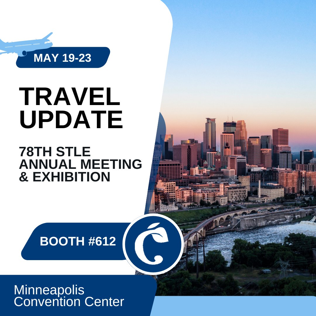 ChemCeed's tweet image. Next stop: 78th STLE Annual Meeting &amp;amp; Exhibition on May 19-23. Make sure to let us know if you are going to be there and stop by booth #612! ✈️🌟 #STLE #Minneapolis