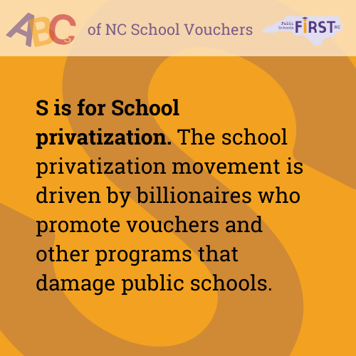 The voucher promoters want to destroy public institutions because they know an educated citizenry will resist efforts to overturn our democracy. One billionaire from PA gave the TX governor $6 million to help elect pro-voucher candidates. #nced #ncpublicschools #noschoolvouchers