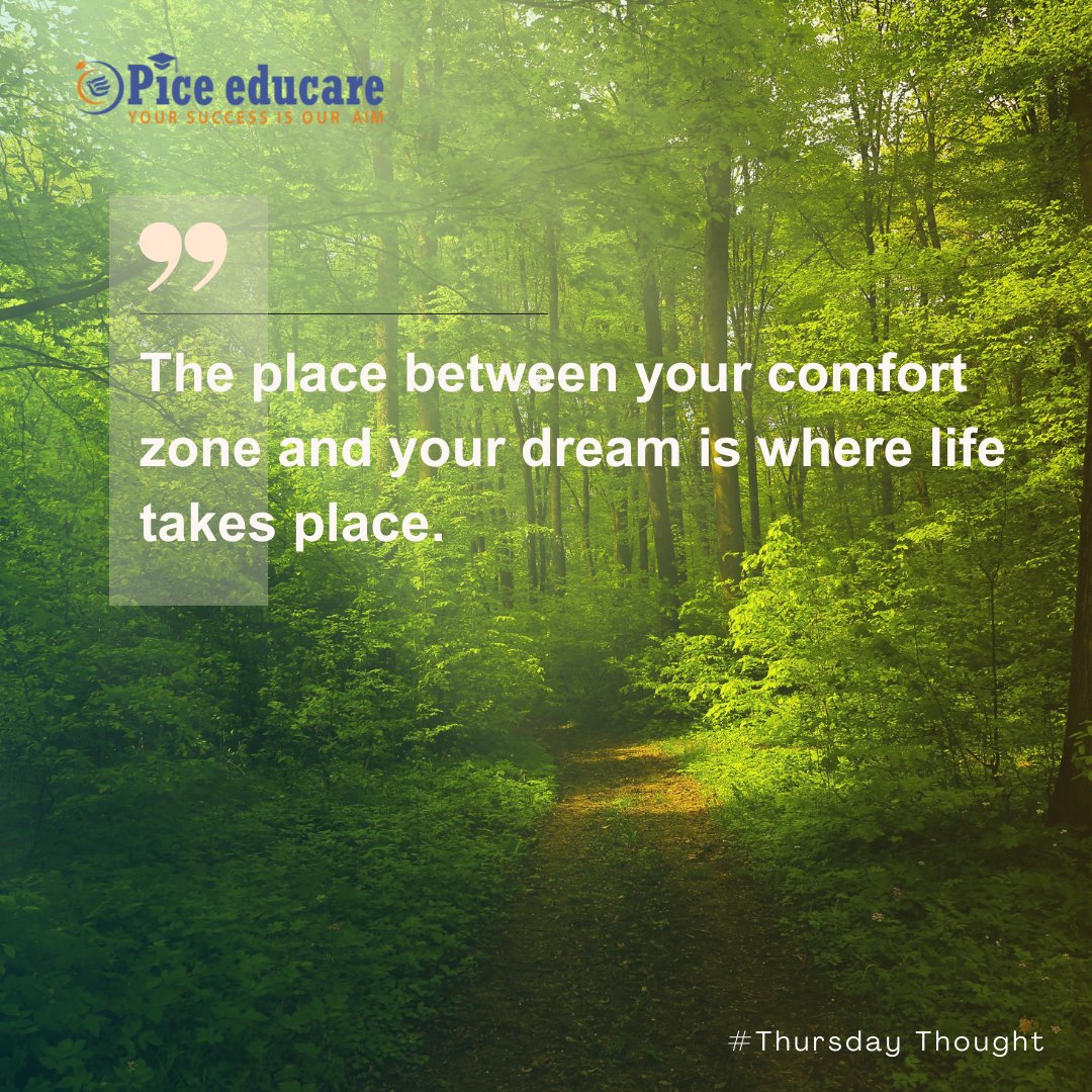 Thursday Thought The place between your comfort zone... #ThursdayThoughts #ThursdayThrowback #thursdaymorningvibes #piceeducare