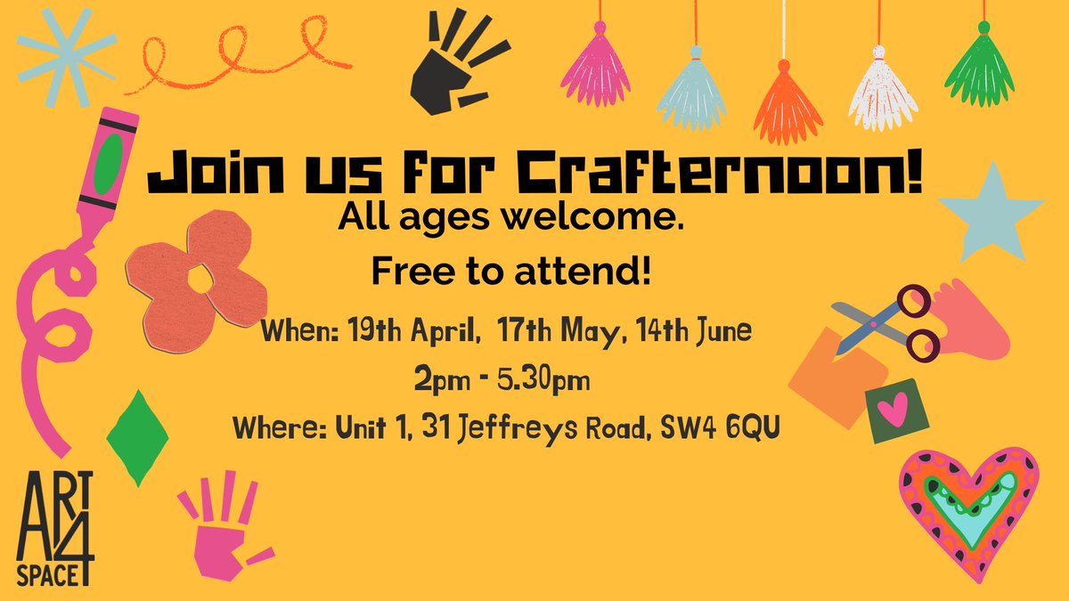 Join us Friday next week 2 pm - 5.30 pm! All ages welcome, free to attend. Our doors are open. See the space, meet the team, get creative with a range of craft activities on offer, refreshments served. No need to book – Just drop-in.