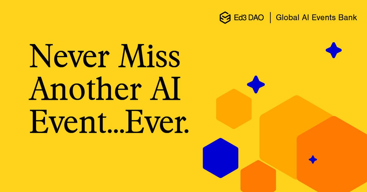 🚀 Ready to level up your AI knowledge? 🌐 Explore the Global AI Events Bank, where we've gathered the best learning events on artificial intelligence. From insightful workshops to interactive webinars, there's something for everyone! #AI 🔗 ed3dao.com/ai-events