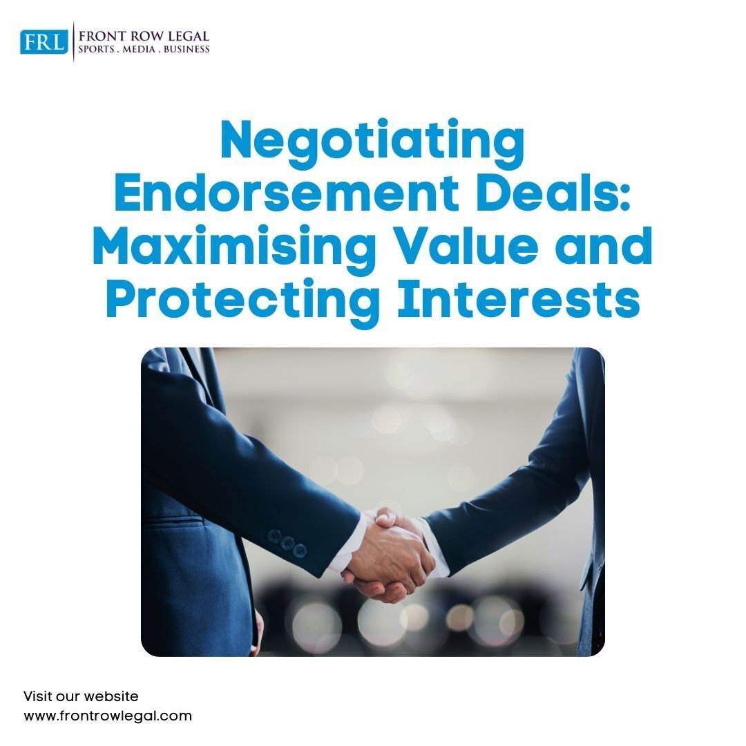 Mastering the art of endorsement deals isn't just about boosting your bank balance—it's about aligning with your values and safeguarding your brand. Dive into our latest blog. 💼🌟 #FrontRowLegal #BoutiqueFirm #LawFirm #LegalAdvice #LegalSupport #SportsLaw #MediaLaw #BusinessLaw