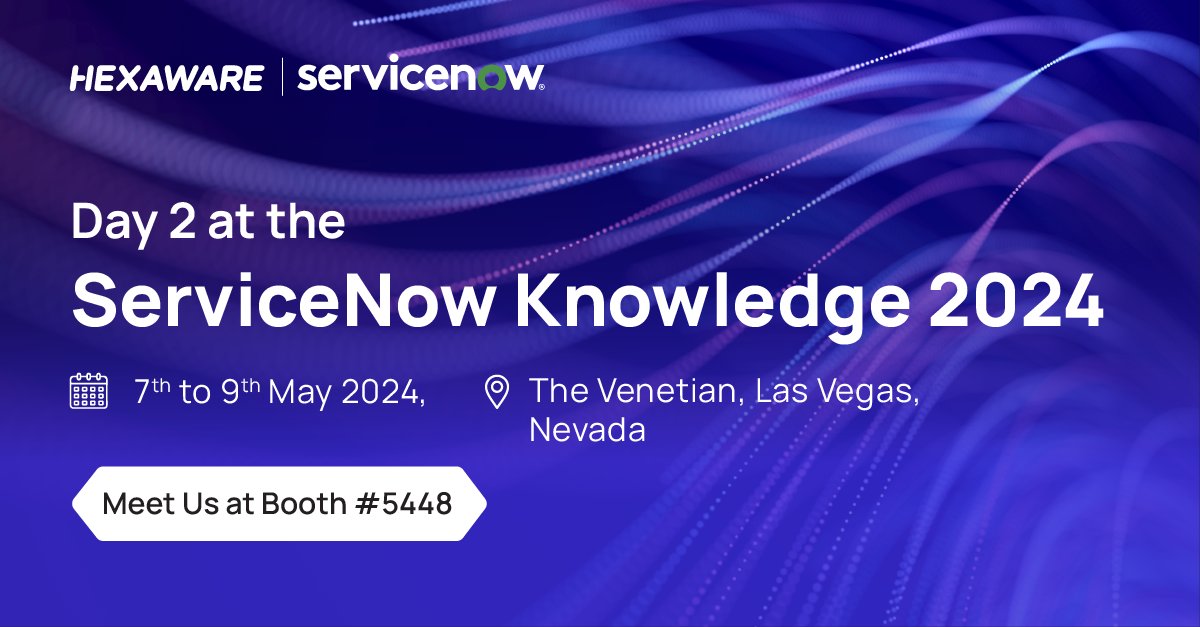 Day 2 at #SNKnowledge2024 & the momentum is building! Inspired by insightful sessions & innovative ideas. Our team's ready to showcase cutting-edge #ServiceNow solutions. Swing by booth #5448 & unlock your platform's potential! bit.ly/4buqthe #Know24