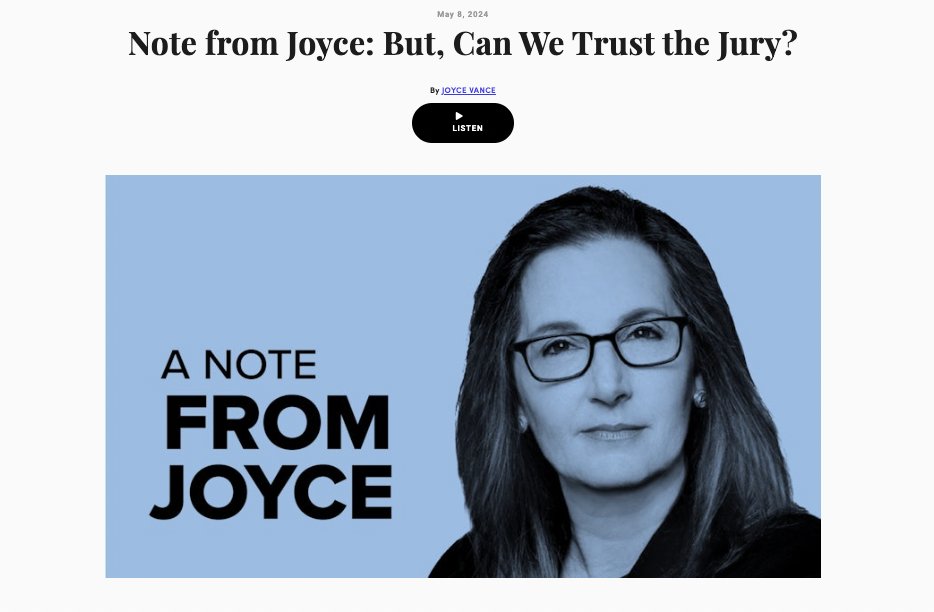 We're getting to the point in the Manhattan DA's case where all eyes will turn to the jury, and the question will be, can we trust a jury to get it right? I explore that question in my new piece for @cafedotcom cafe.com/notes-from-con…