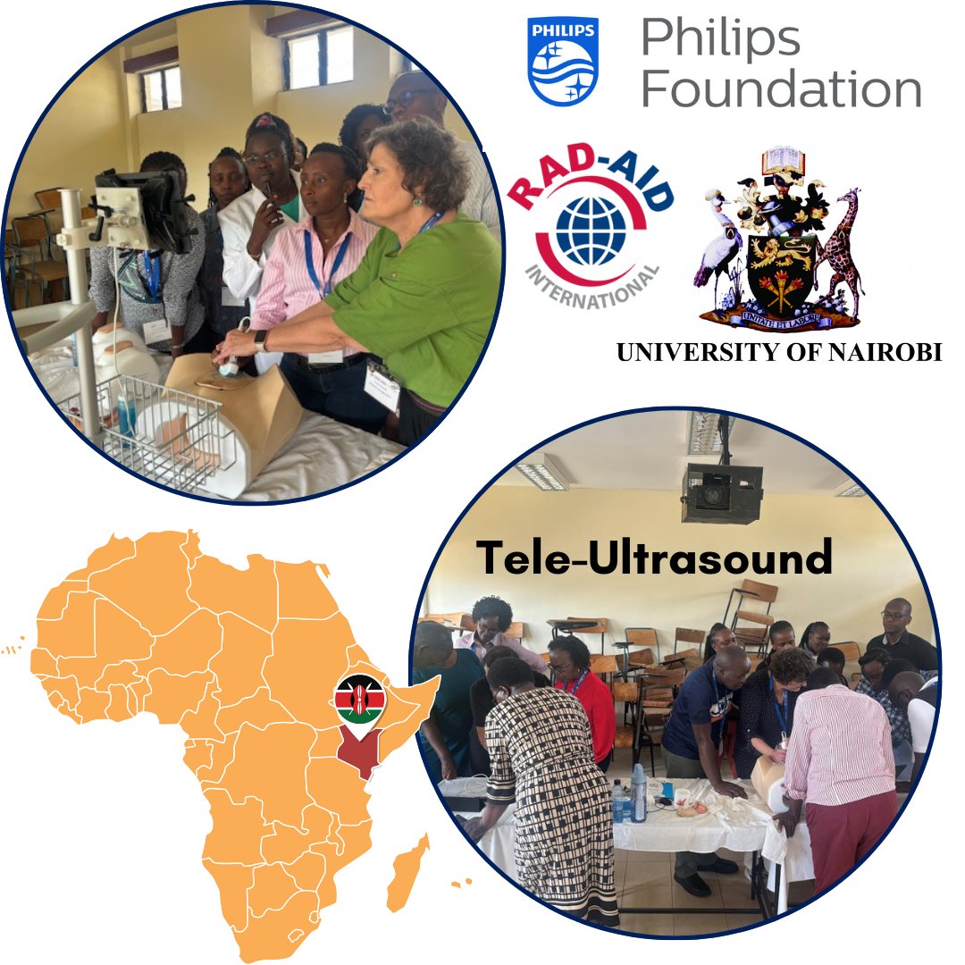 RADAIDIntl's tweet photo. Continuing our collaboration with the Philips Foundation, RAD-AID provided ultrasound donations and training for midwives, skilled birth attendants, sonographers, & physicians in Kenya.
Stay tuned for more updates on our #TeleUltrasound collaboration! https://t.co/qWO8EUQhUK