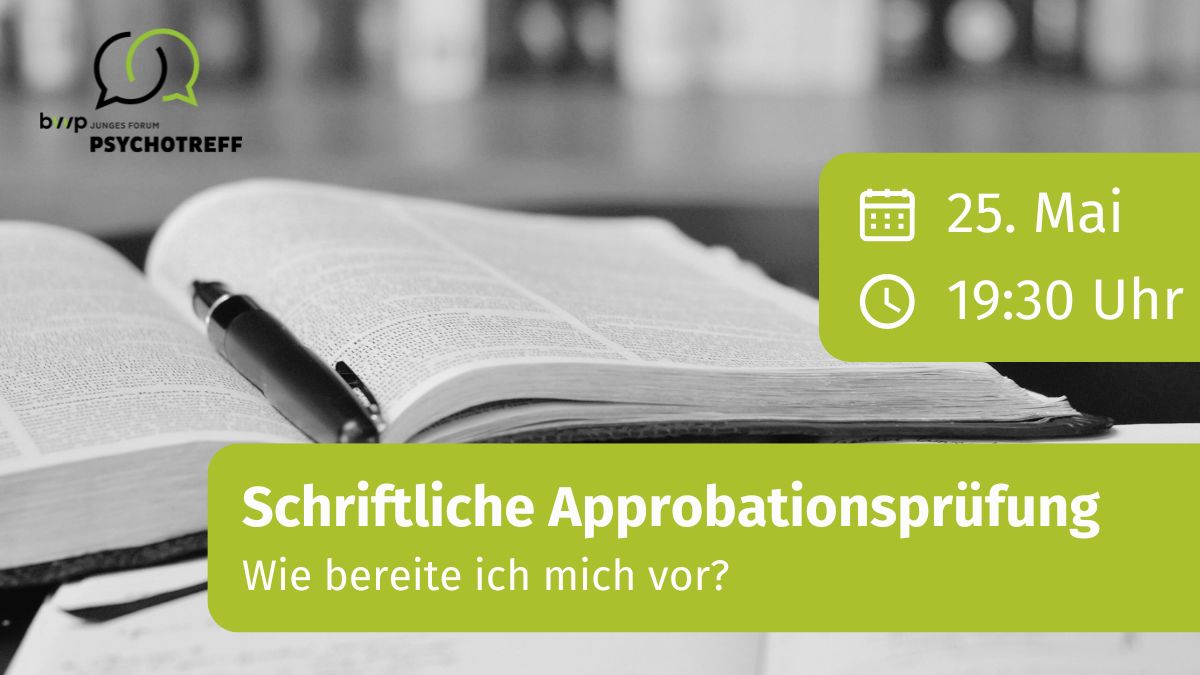 📘 Schriftliche Approbationsprüfung – Vorbereitungstipps von ehemaligen PiA! 🤓 Entdecken Sie Lernstrategien & bilden Sie Lerngruppen. 📅 25. Mai 2024, 19:30 Uhr bvvp.de/junges-forum/b… #bvvpPsychotreff #bvvpJungesForum #bvvp #VielfaltmachtdenUnterschied