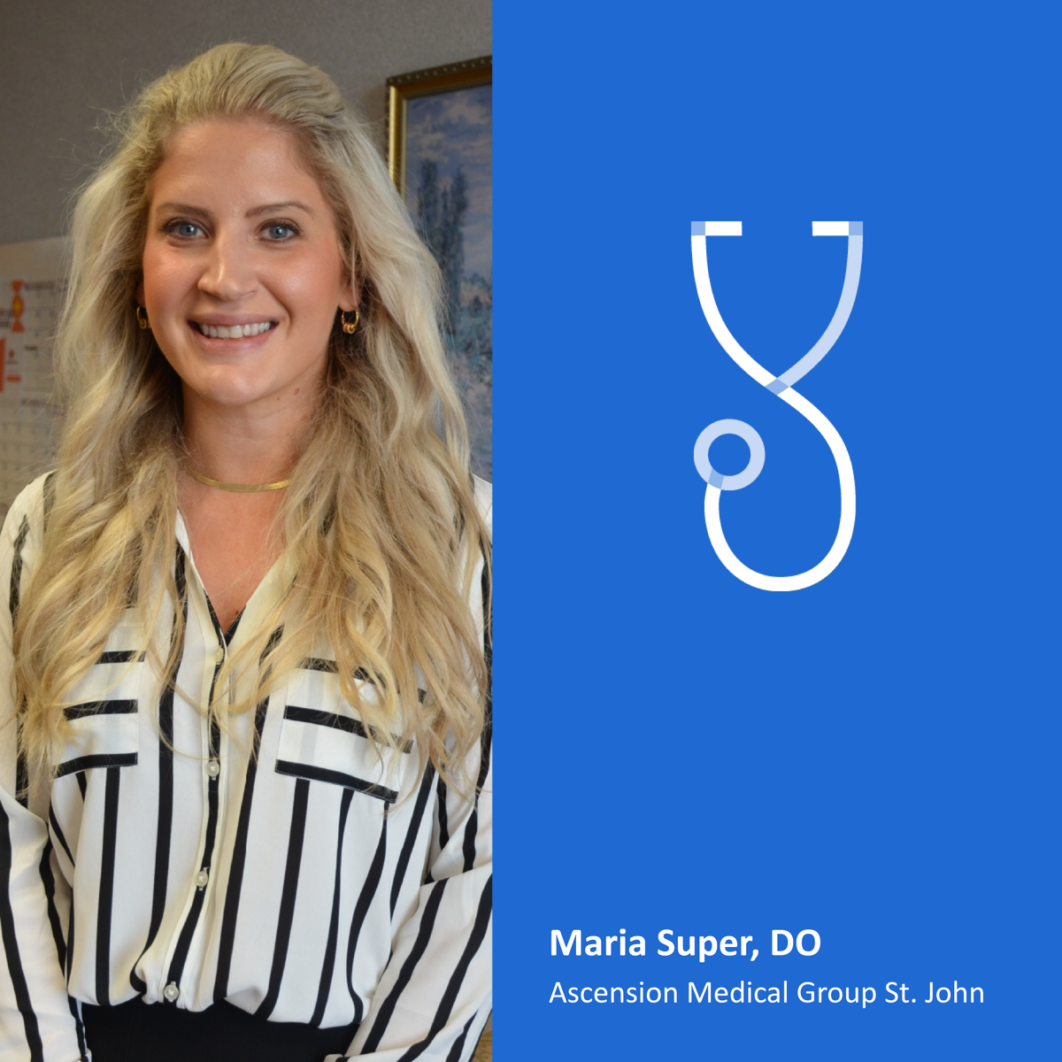🧠 Meet your Stroke Team! 🧠 Maria Super, DO, is passionate about her work - providing quality care to patients. “Good and meaningful work perfects you as a person. Work causes you to gain virtues that you would not get without work,” Maria says.