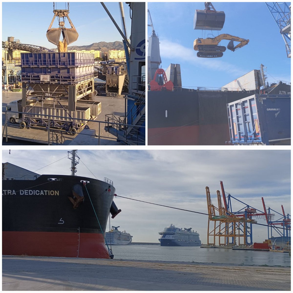 Los productos agroalimentarios suponen más del 70% del movimiento dd granel sólido en el #PuertodeMálaga, destacando los cereales y su harina. 

📷 Mario Pascual, de Servimad Global.