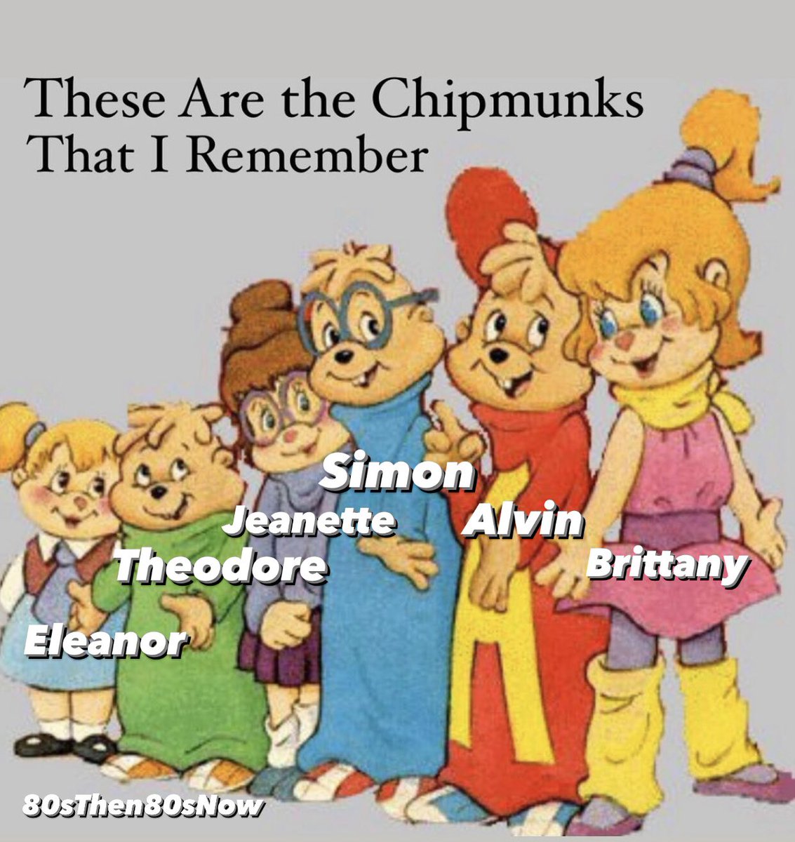 Here’s to Alvin, Brittany, Simon, Jeanette, Theodore and Eleanor. #AlvinAndTheChipmunks #Cartoons #SaturdayMorningCartoons #AfterSchool #Chipmunks