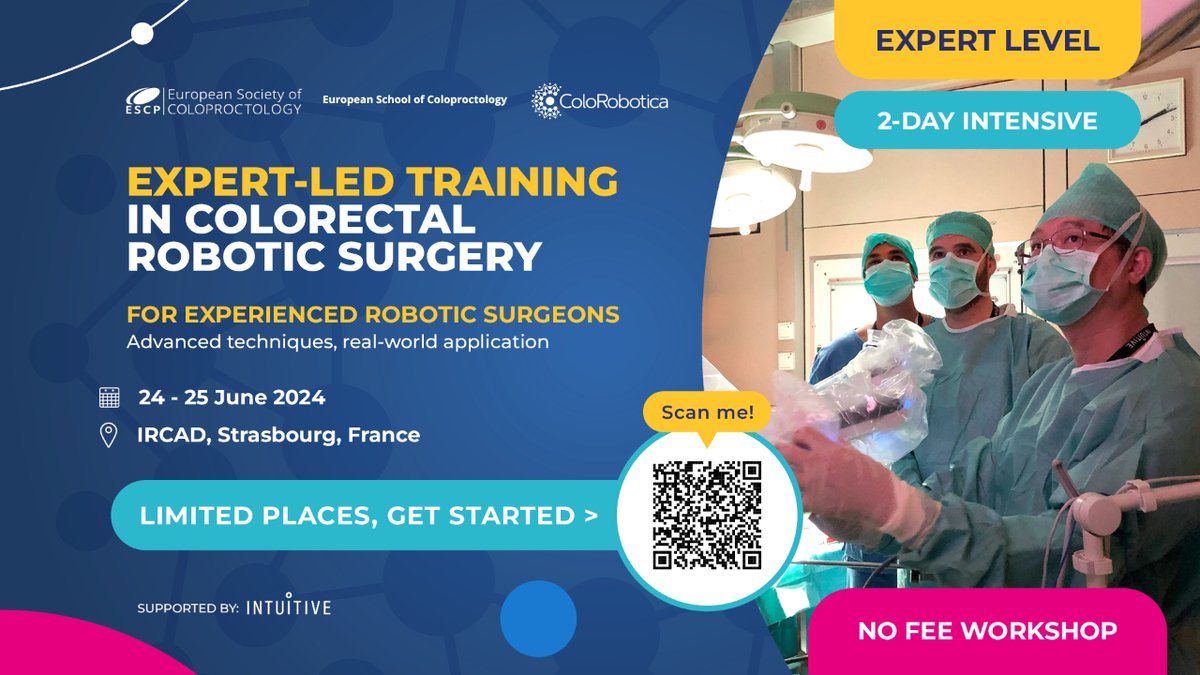 Elevate your expertise with expert- led training in colorectal robotic surgery. Join our Advanced Workshop on 24-25 June in Strasbourg, France. Limited spots available, with free registration! Register: i.mtr.cool/zicvpkjyst #RoboticSurgery
