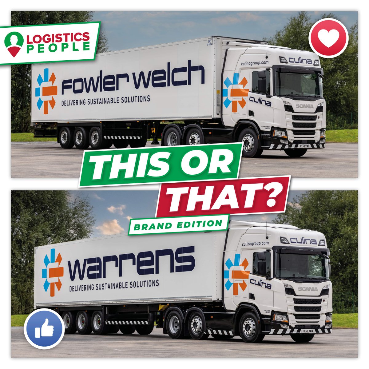 THIS OR THAT: BRAND EDITION 🤩 

Which truck do you prefer? Vote to share your answer! 🤩

#TeamLP #LogisticsPeople #Agency #Trucks #HGV #HGVDriver #ThisOrThat #Culina #Stobart