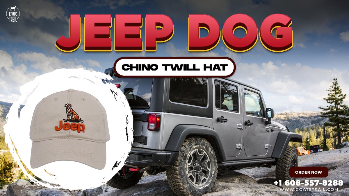 Unleash adventure with the Jeep Dog Chino Twill Hat! 🐾🚙 Protect from the sun, show love for your furry friend. The ultimate accessory for Jeep owners and dog lovers. Get ready to hit the road in style! 🌟  Shop Now: i.mtr.cool/veyhtrzopt #JeepDogHat #AdventureWithDogs