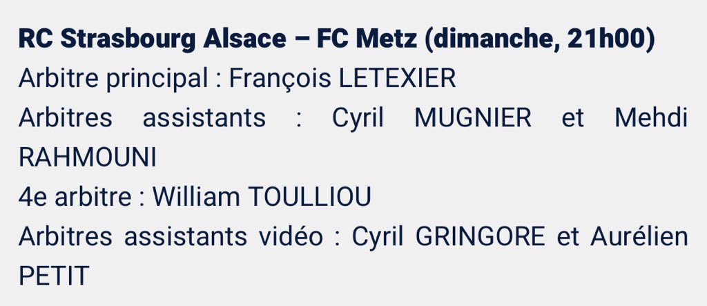 Félicitations au FC Metz pour sa victoire.