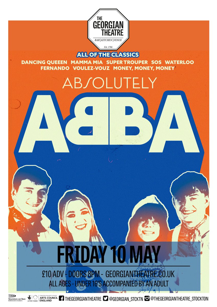 TOMORROW (10/05)... Absolutely ABBA The exciting new ABBA tribute band bring a guaranteed disco 🪩 and an absolutely unforgettable experience 💃 to The GT. 🎟 georgiantheatre.co.uk/live-event/ven…